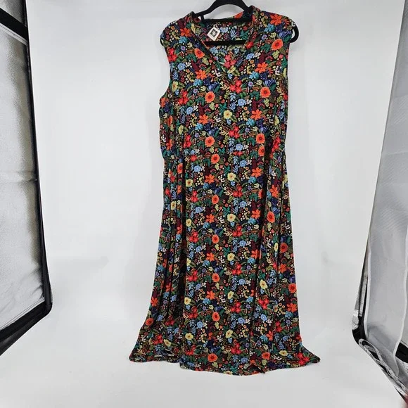 Anne Klein Maxi Dress Floral Print Sleeveless Size 12 Vacation Cottage Spring - Picture 2 of 9